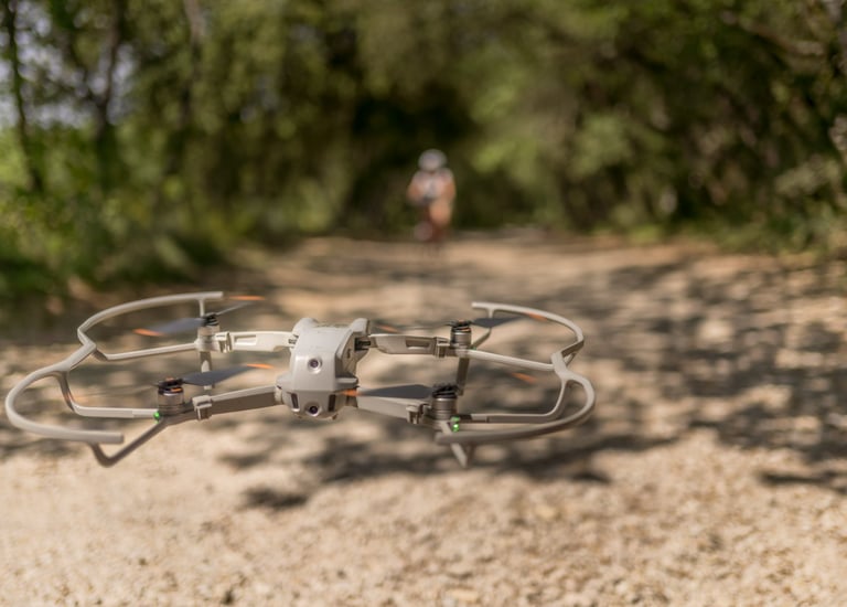 photo de drone au ras du sol