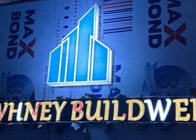 acp sign board for builders