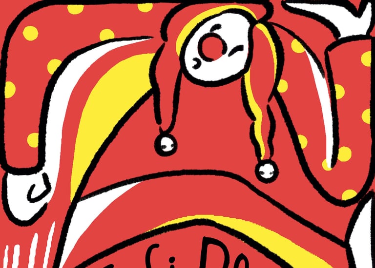 Affiche illustré d'un mime pour le festival Merci Bonsoir !