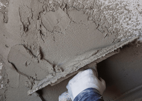 cement parging on exterior foundation wall