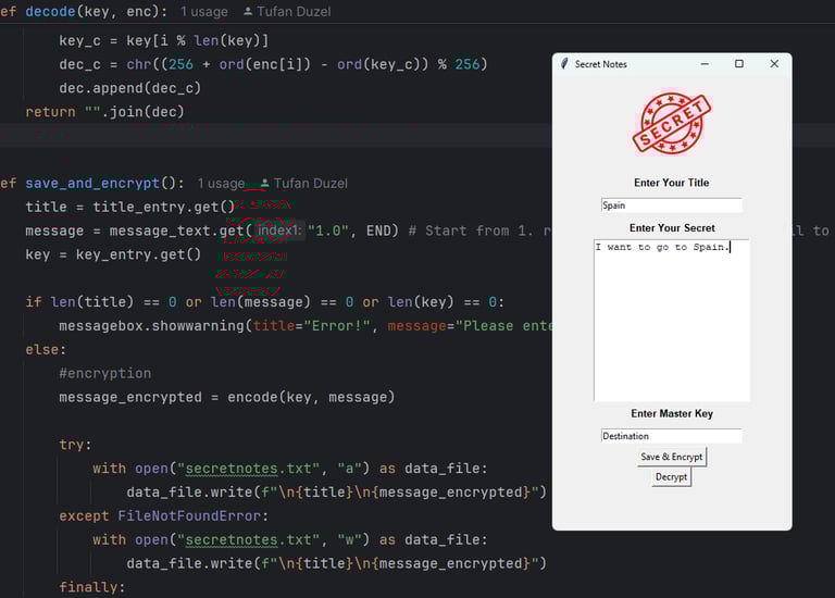 Python tkinter project