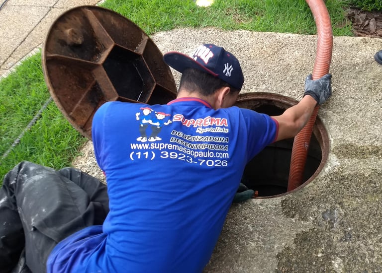 desentupimento com sucção