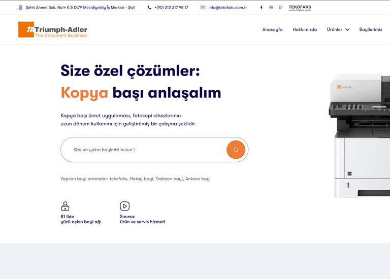 Tekofaks Web Sitesi Yapımı