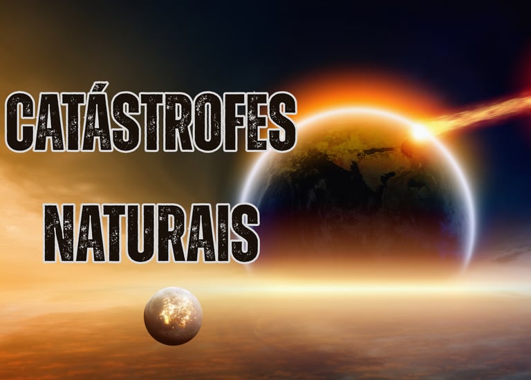 A imagem do planeta terra sendo atingido por um meteoro