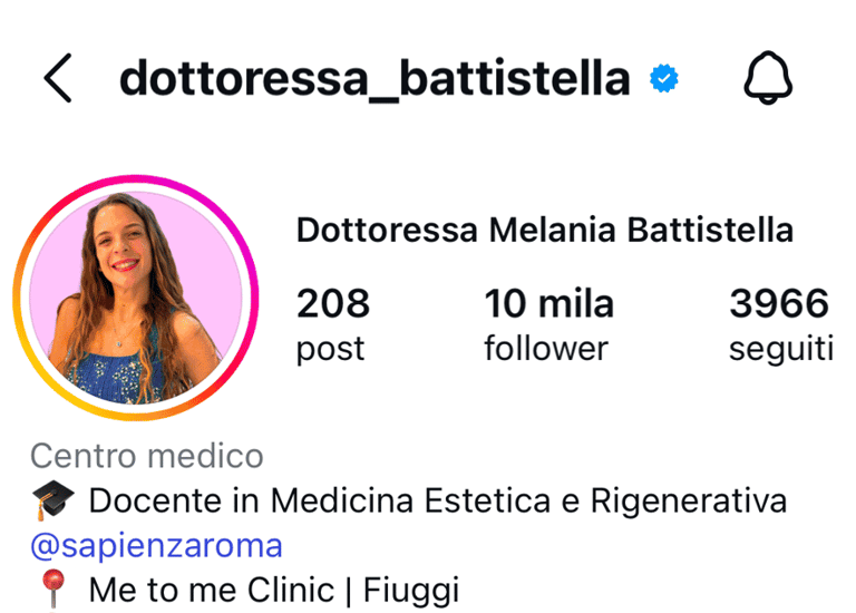 esempio di profilo social gestito da agenzia: personal branding