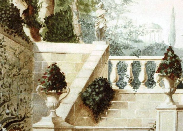 Fresque intérieure réalisée par l'artiste France CRUSE dans un grand hôtel parisien.