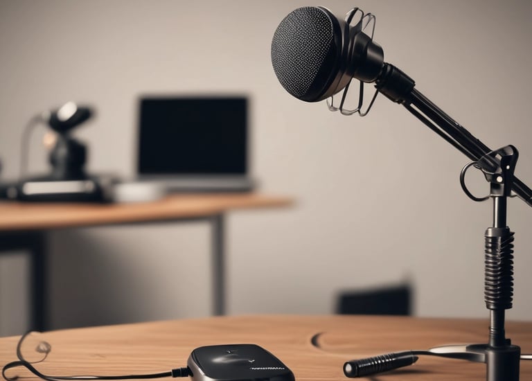 A vibrant workspace showing a computer screen with a content creation page open.