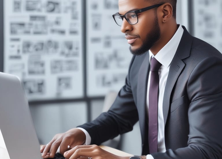 Homem dando treinamento em TI