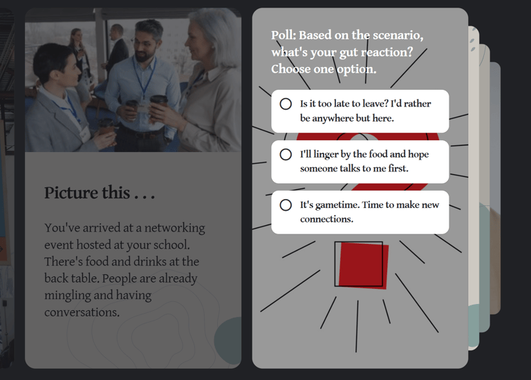 Card interaction with poll question
