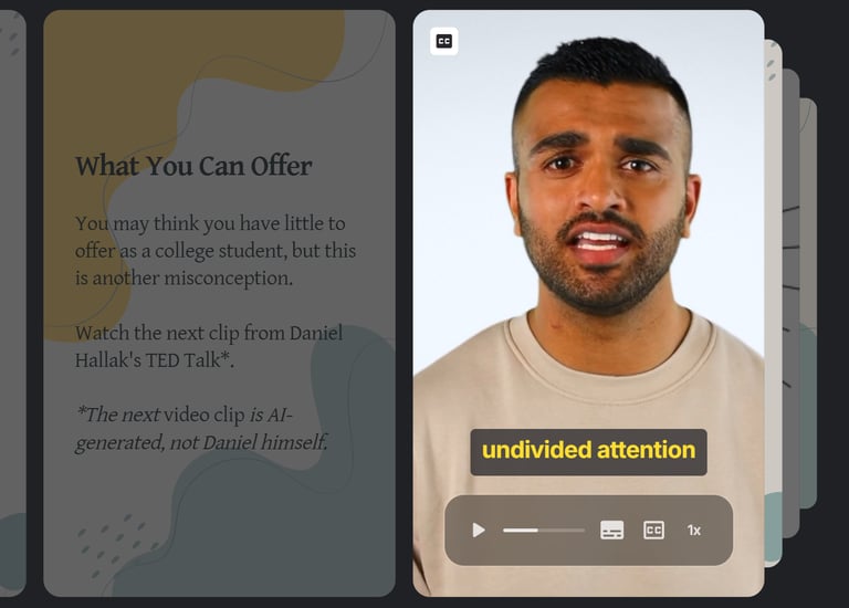 Card interaction of man talking video clip