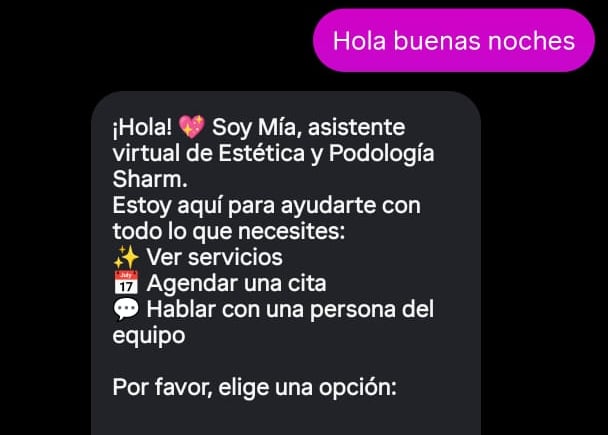 a text message message from a woman about her phone