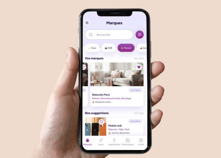 Screenshot d'une application pour les éditeurs et créateurs de contenus