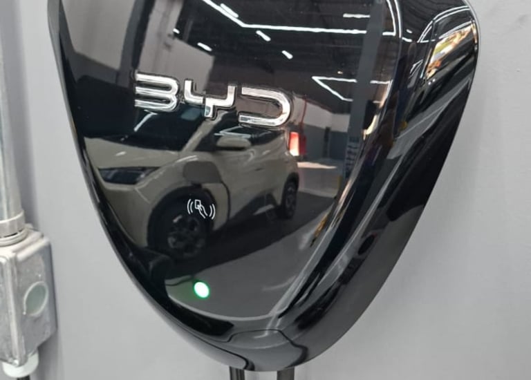 a car with a car charger attached to it