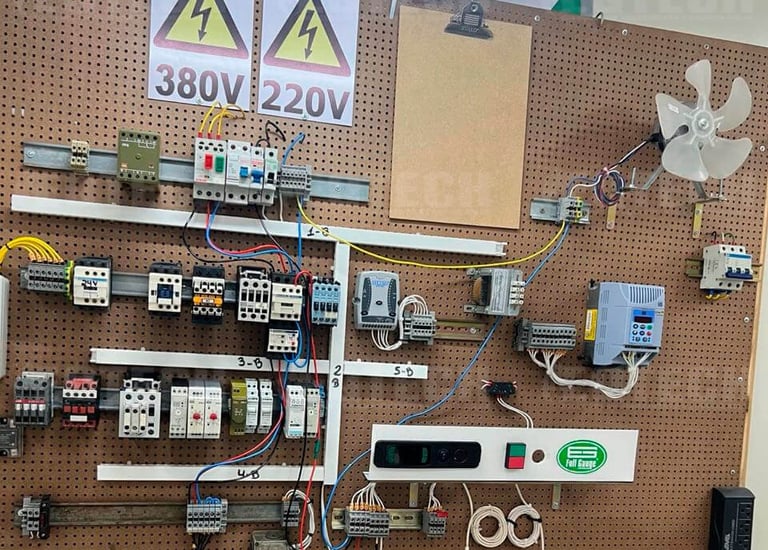 Bancada de manutenção de aquecedor a gás