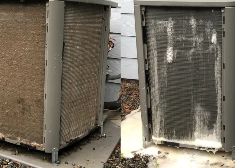 Heat Pump System filters washed and cleaning in progress