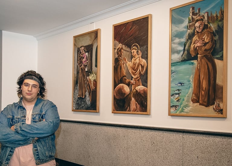 Eider Iglesias en la presentación de su obra "Tríptico a San Antonio"