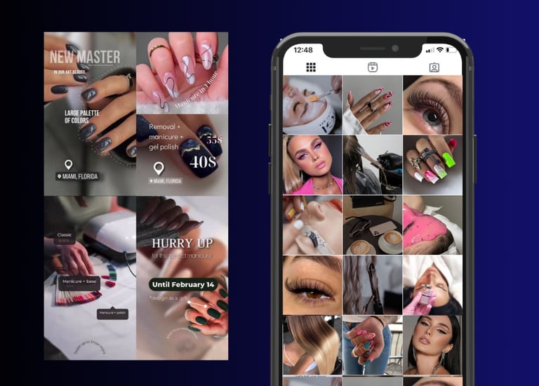 Branded post designs for Instagram and Facebook crafted to maintain brand consistency