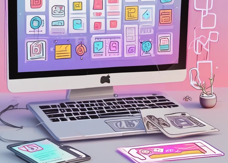 A graphic with text reading 'Exploring Opportunities for D2C Startups in the Post-COVID-19 World.' It features a target with an arrow, a computer monitor displaying an upward graph, a calendar, a rocket icon, and a clipboard with colorful sticky notes.