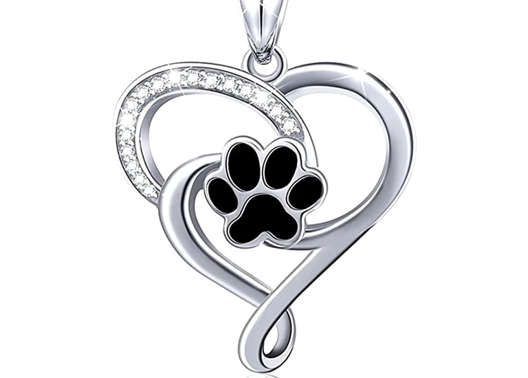 Bear/Dog Claw Heart Pendant Necklace