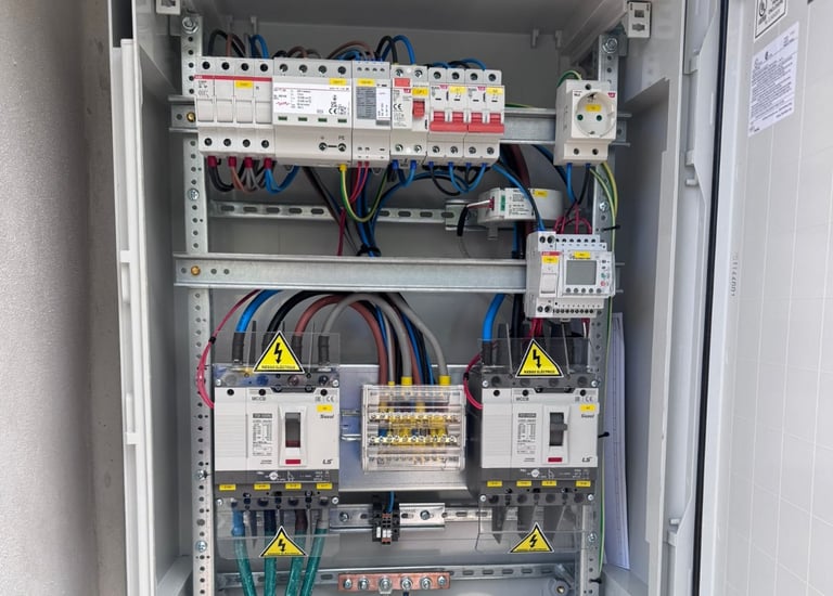 a box with a bunch of wires and a hose