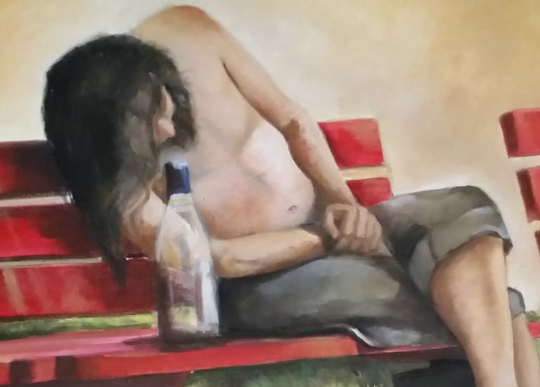 dipinto di uomo ubriaco