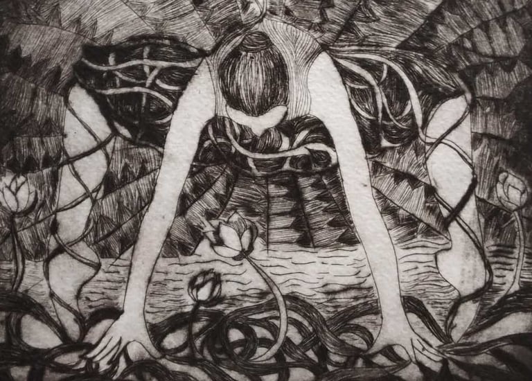 Graphic print drawing