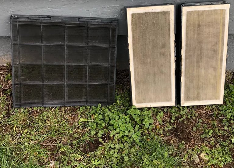 Filters Cleaning Before and After the process was finished
