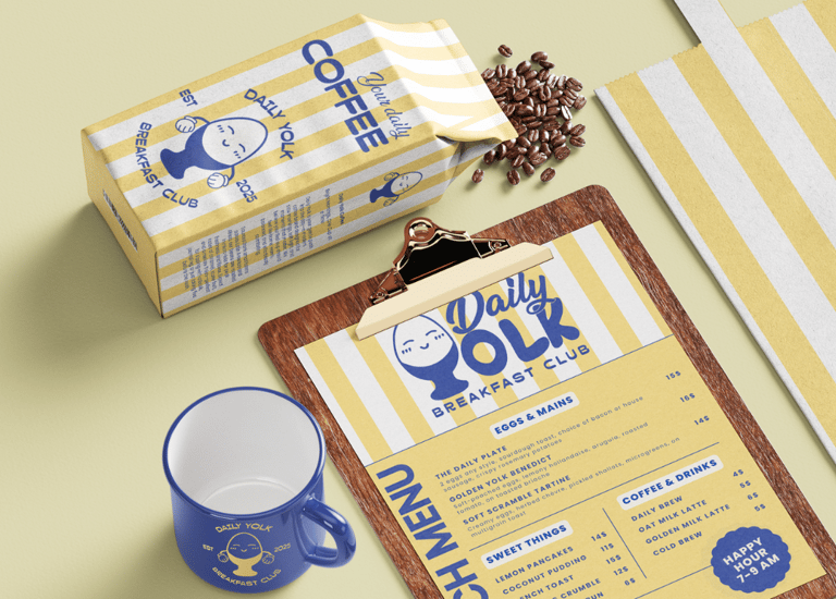 Branding breakfast club restaurant food logo mascotte