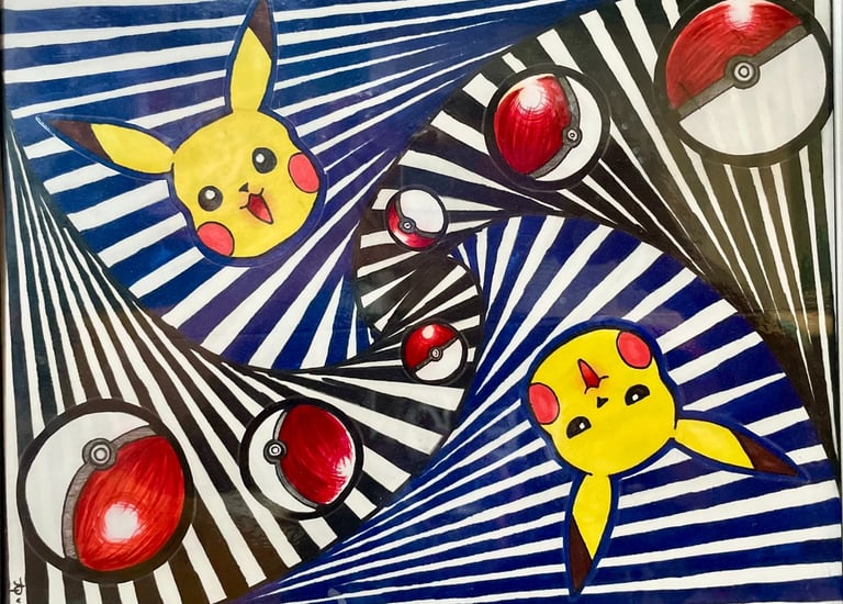 abstract pikachu drawing.