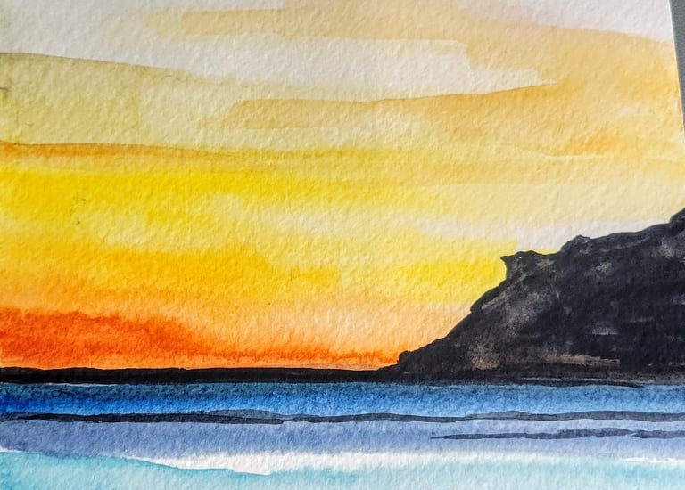 watercolor sunset 