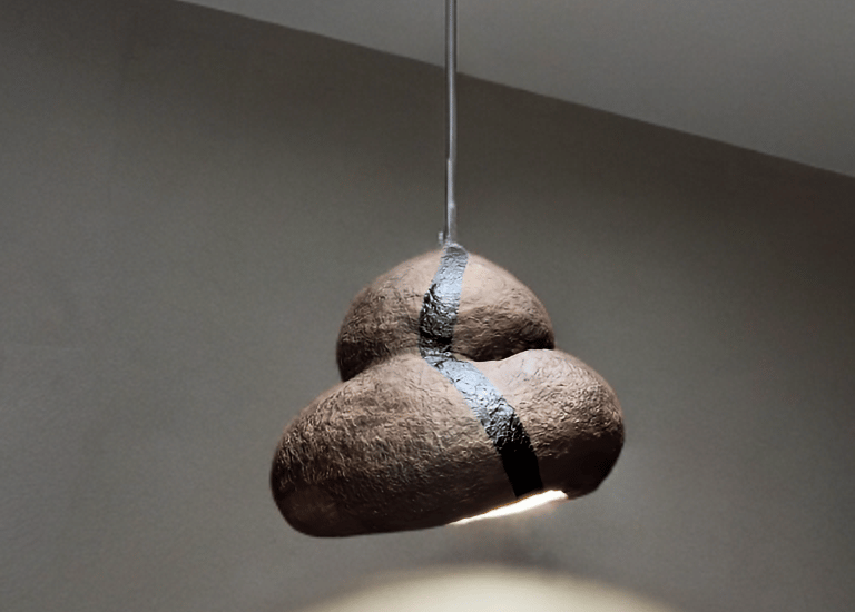 Wabi Sabi Paper Mache pendant light