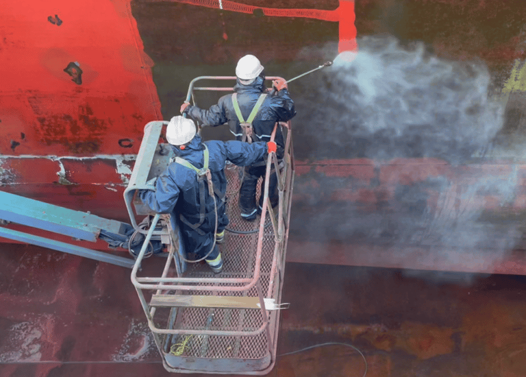 High-pressure water washing up to 500 bar