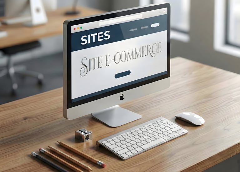 Illustration d'un site e-commerce sur ordinateur.