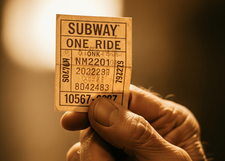 Old man Holding a Subway Ticket in Hand Generated With AI