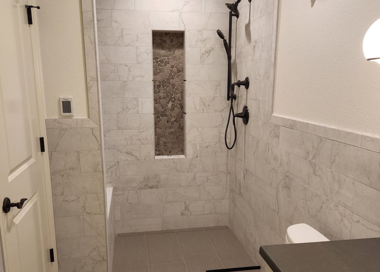 walk in curbless shower