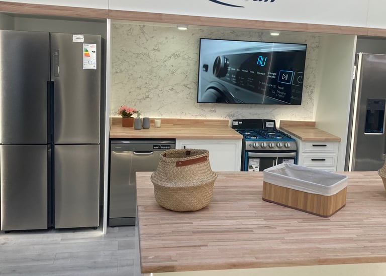 Exhibición de 40m2 para Drean en la sucursal Boedo de Rodó. 