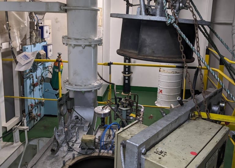 Removal of burner top cover in dry dock for inspection