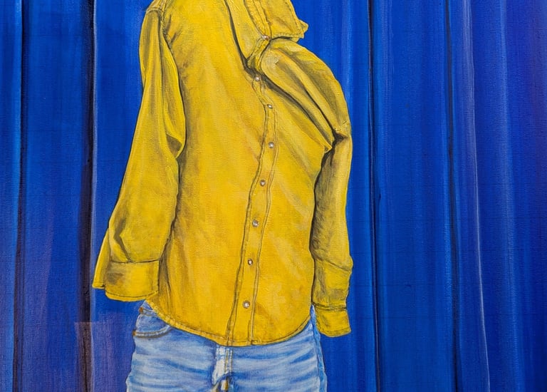 A color dense hyper realistic painting of a G.K. Allum photo rendered in Liquitex acrylics on linen by Kathy LaFollett..
