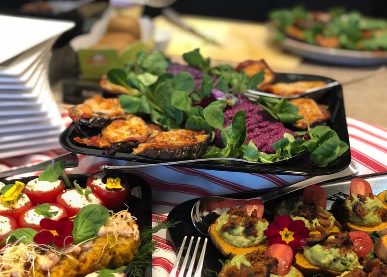 vegan catering with homemade cheese