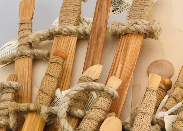 Wooden Swords Shields Bow and Arrows
