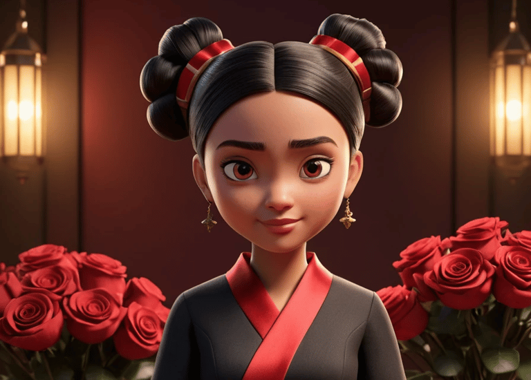 Pixar Style 3d Render Of Girl