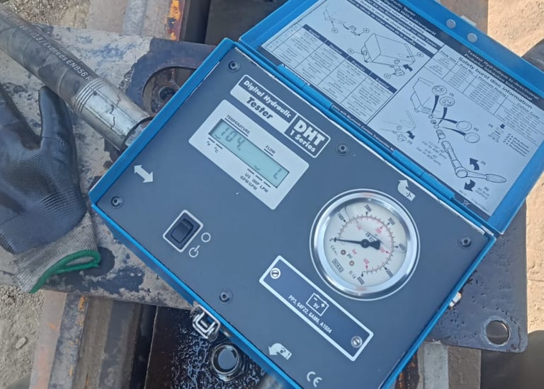 Calibración de martillo hidráulico con equipo DHT