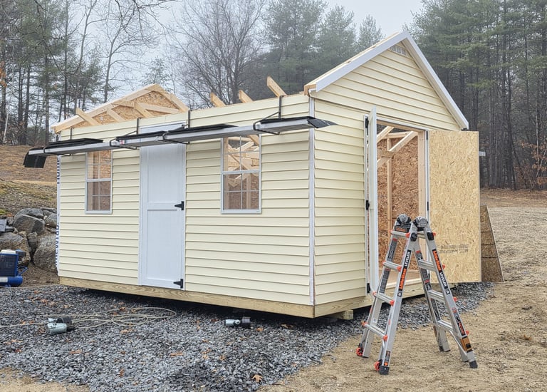 Custom shed under construction using high-quality, durable materials by Imperial Custom Sheds