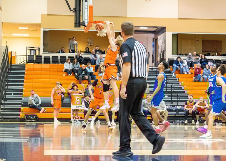 Dunk made by Midlands College basket ball player 2025