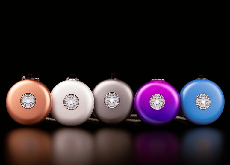 Collares IONShield con iones negativos de Prife en fondo negro