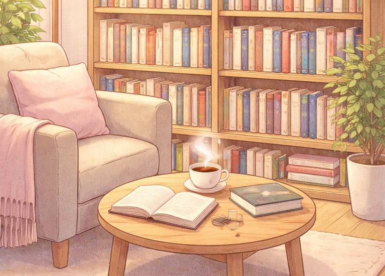 a living room with a couch and a coffee table