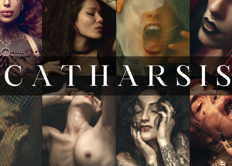 a collage of women for catharsis