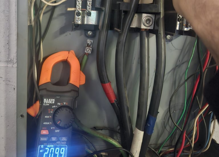metering a panel, measuring voltage, maintenance