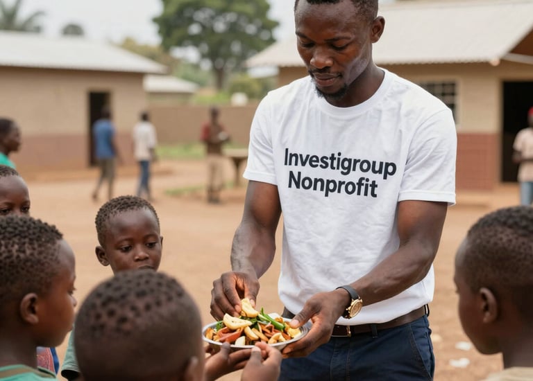 Volunteers distributing meals to families in need at a local shelter.