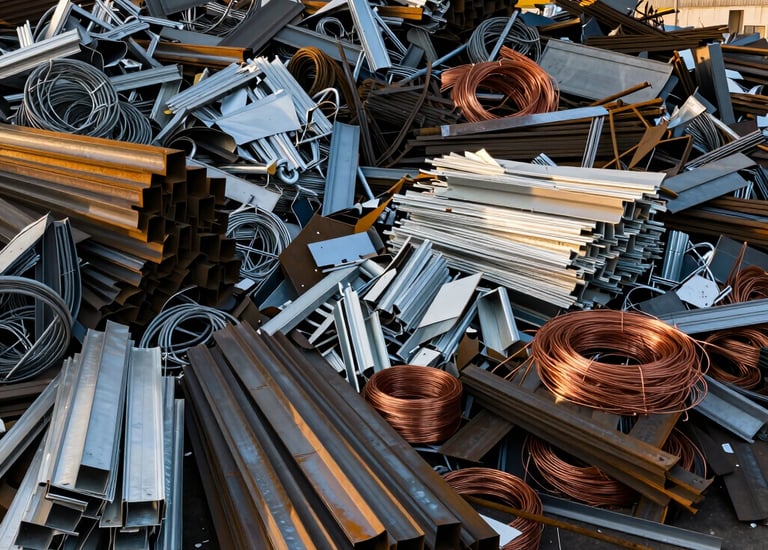 Close-up of copper wires being processed for recycling.